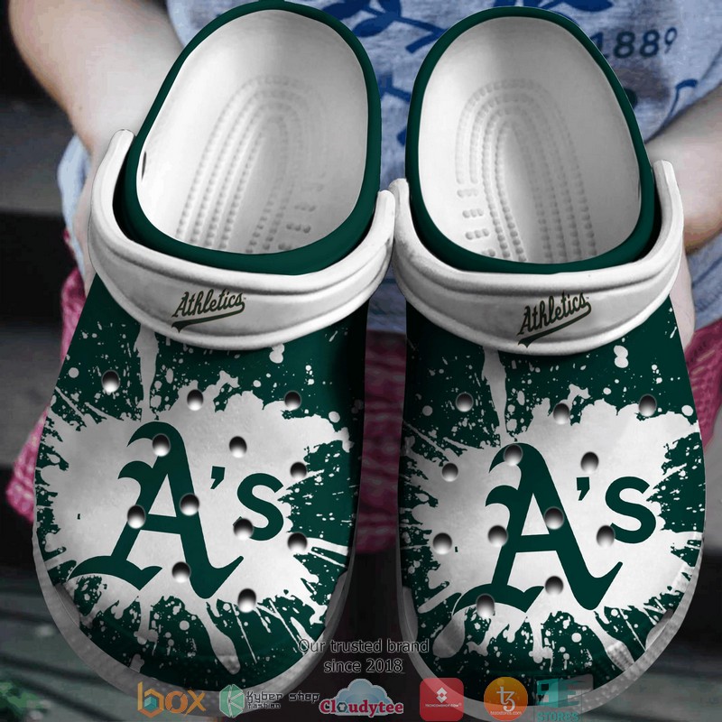 MLB Oakland Athletics green white Crocband Clogs