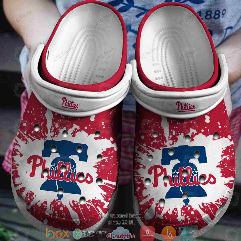 MLB Philadelphia Phillies Red White Crocband Clogs