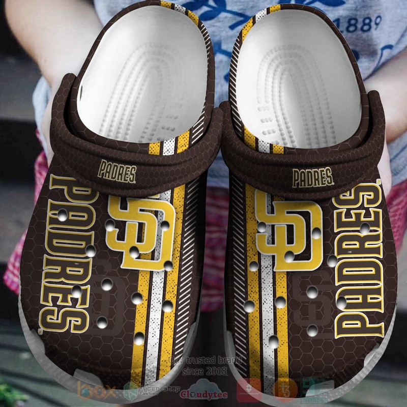 BEST Team MLB San Diego Padres Crocs Crocband Shoes 2 MLB San Diego Padres Crocband Crocs Clog Shoes