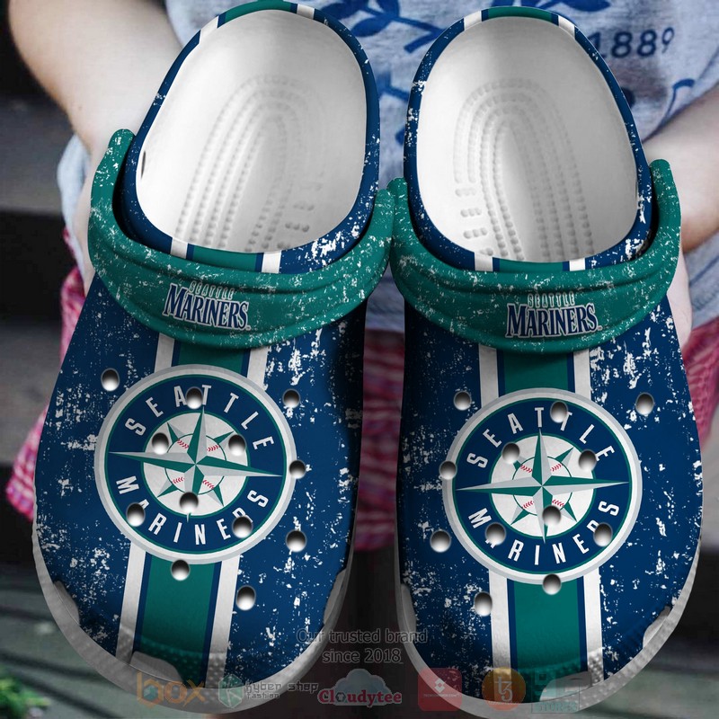 BEST Team MLB Seattle Mariners Navy Crocs Crocband Shoes 1 MLB Seattle Mariners Navy Crocband Crocs Clog Shoes