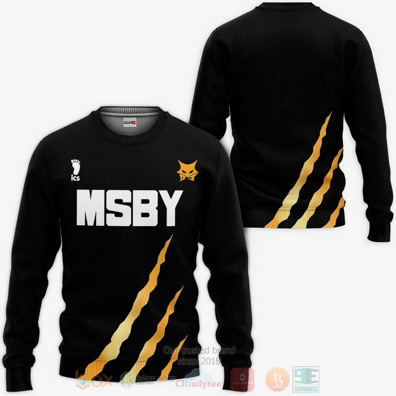 BEST Anime MSBY Black Jackal Haikyuu Unisex 3D T-Shirt, Hoodie 2 MSBY Black Jackal Uniform Haikyuu Anime 3D Hoodie Shirt 1