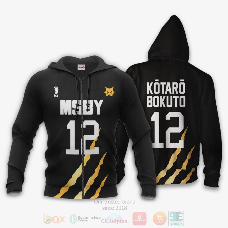 BEST Anime MSBY Kotaro Bokuto Number 12 Haikyuu Unisex 3D T-Shirt, Hoodie 1 MSBY Kotaro Bokuto Uniform Number 12 Haikyuu Anime 3D Hoodie Shirt