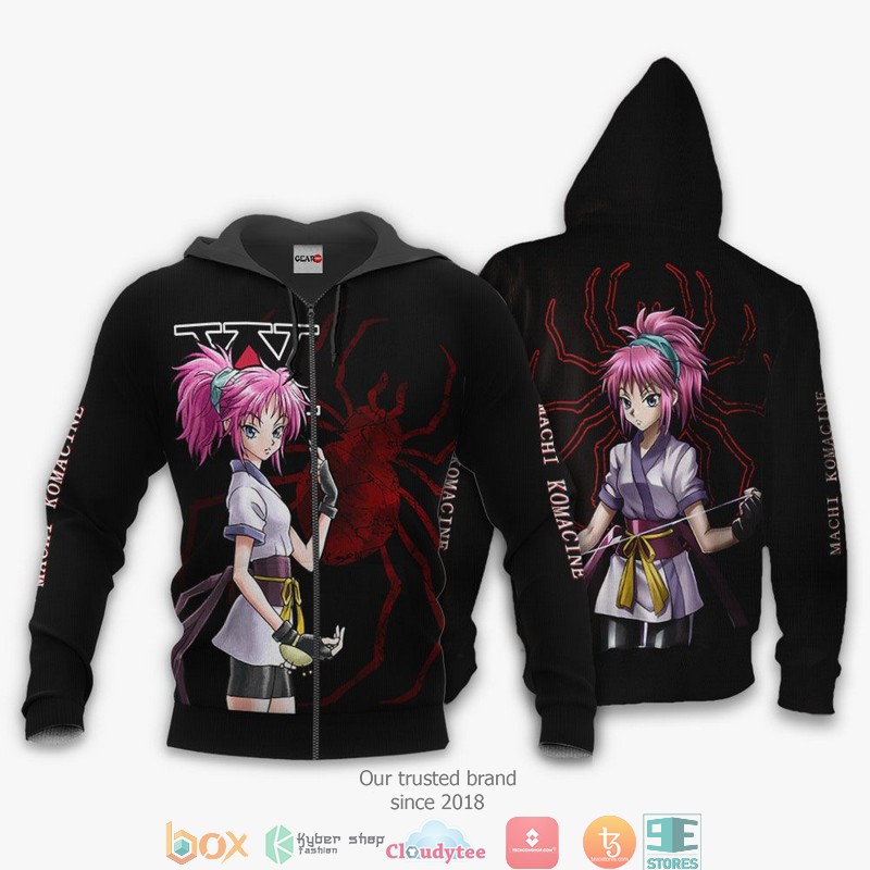 Machi Komacine Phantom Troupe Anime HxH Merch 3d Hoodie Bomber jacket