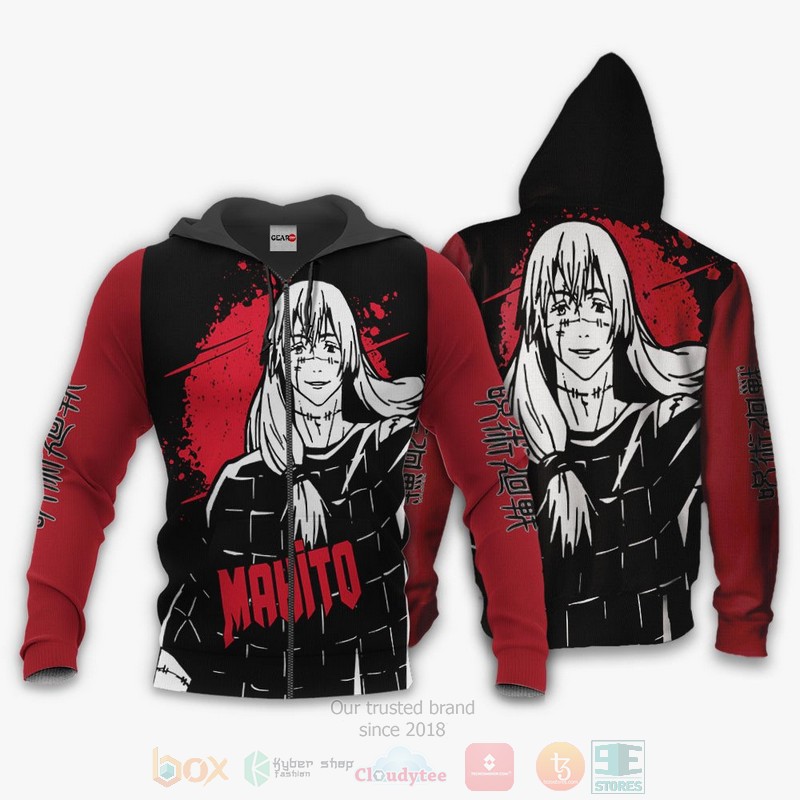 BEST Anime Mahito Custom Jujutsu Kaisen Red-Black All Over Print Hoodie-Bomber Jacket 1 Mahito Custom Jujutsu Kaisen Anime Red Black 3D Hoodie Bomber Jacket