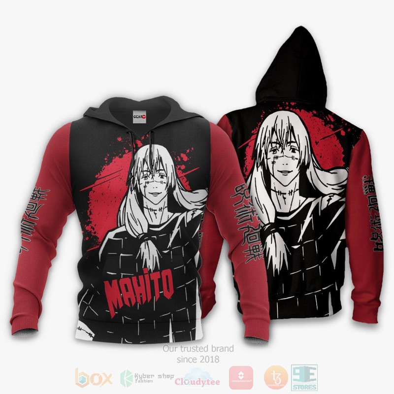 BEST Anime Mahito Custom Jujutsu Kaisen Red-Black All Over Print Hoodie-Bomber Jacket 3 Mahito Custom Jujutsu Kaisen Anime Red Black 3D Hoodie Bomber Jacket 1 2