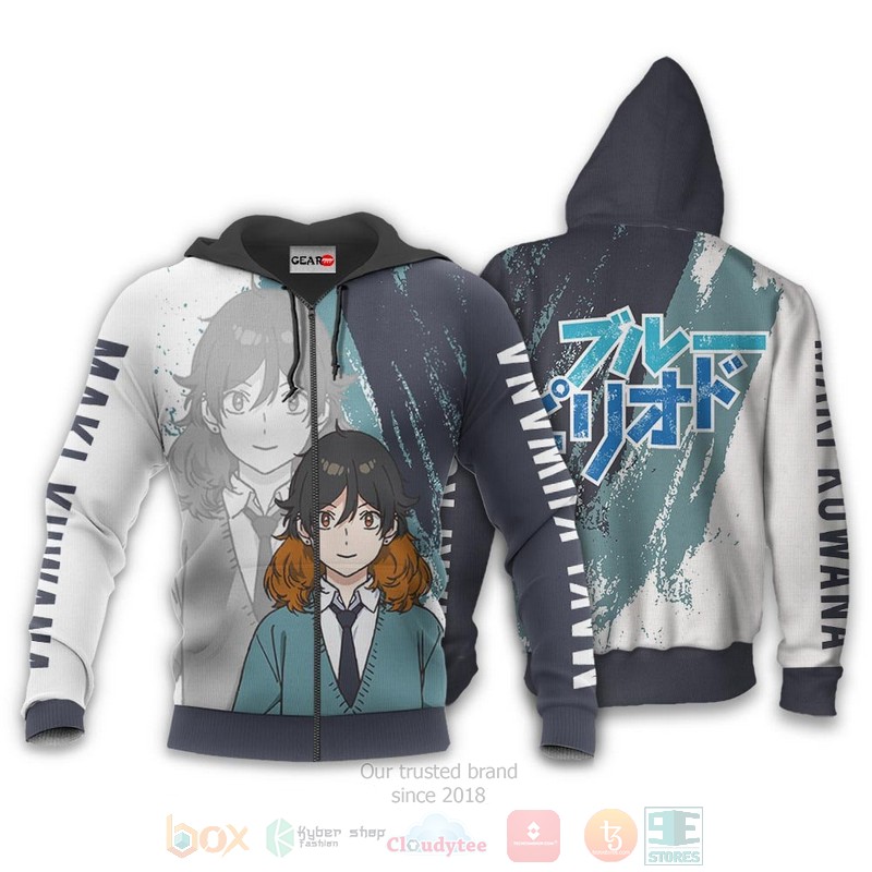 BEST Anime Maki Kuwana Custom Blue Period All Over Print Hoodie-Bomber Jacket 1 Maki Kuwana Custom Anime Blue Period 3D Hoodie Bomber Jacket