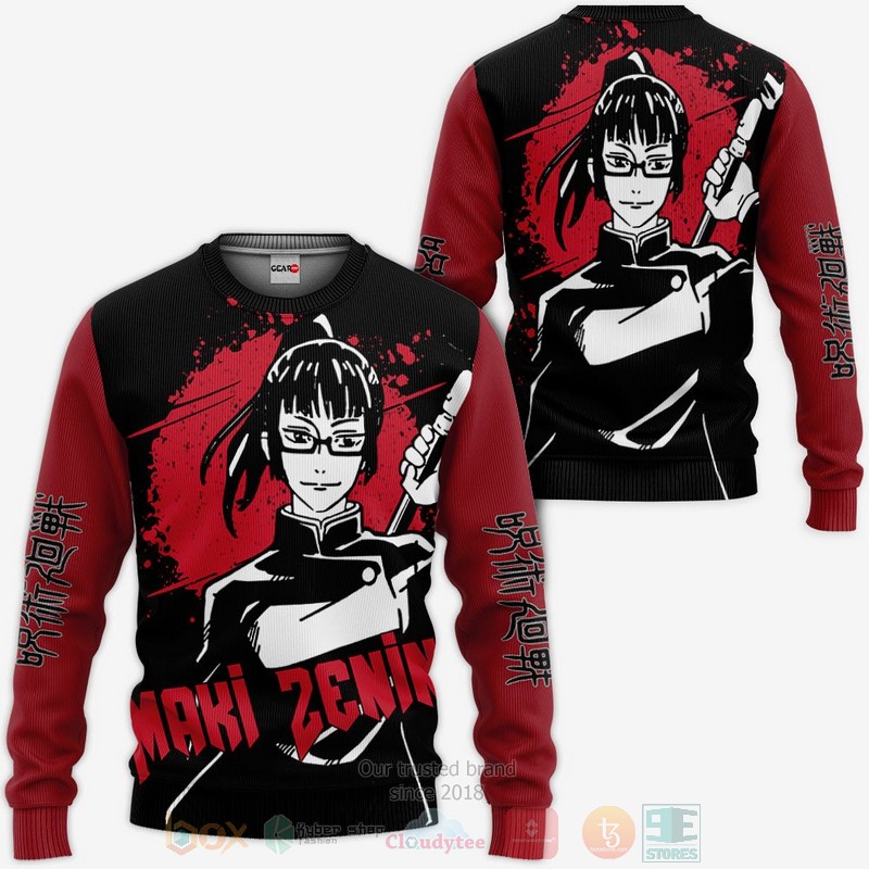 BEST Anime Maki Zenin Custom Jujutsu Kaisen All Over Print Hoodie-Bomber Jacket 2 Maki Zenin Custom Jujutsu Kaisen Anime 3D Hoodie Bomber Jacket 1