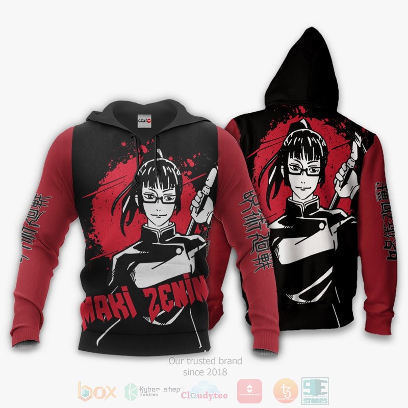 BEST Anime Maki Zenin Custom Jujutsu Kaisen All Over Print Hoodie-Bomber Jacket 3 Maki Zenin Custom Jujutsu Kaisen Anime 3D Hoodie Bomber Jacket 1 2