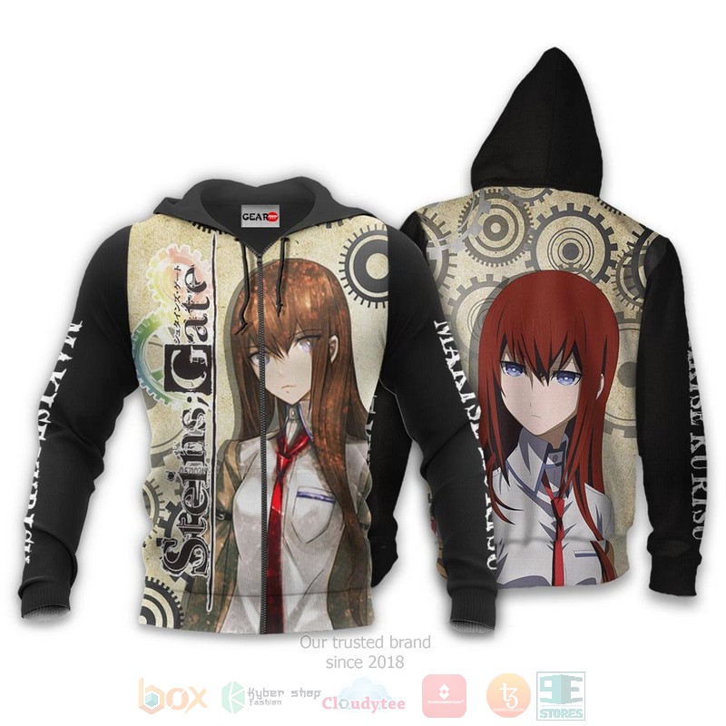 Makise Kurisu Custom Steins Gate Anime 3D Hoodie Bomber Jacket