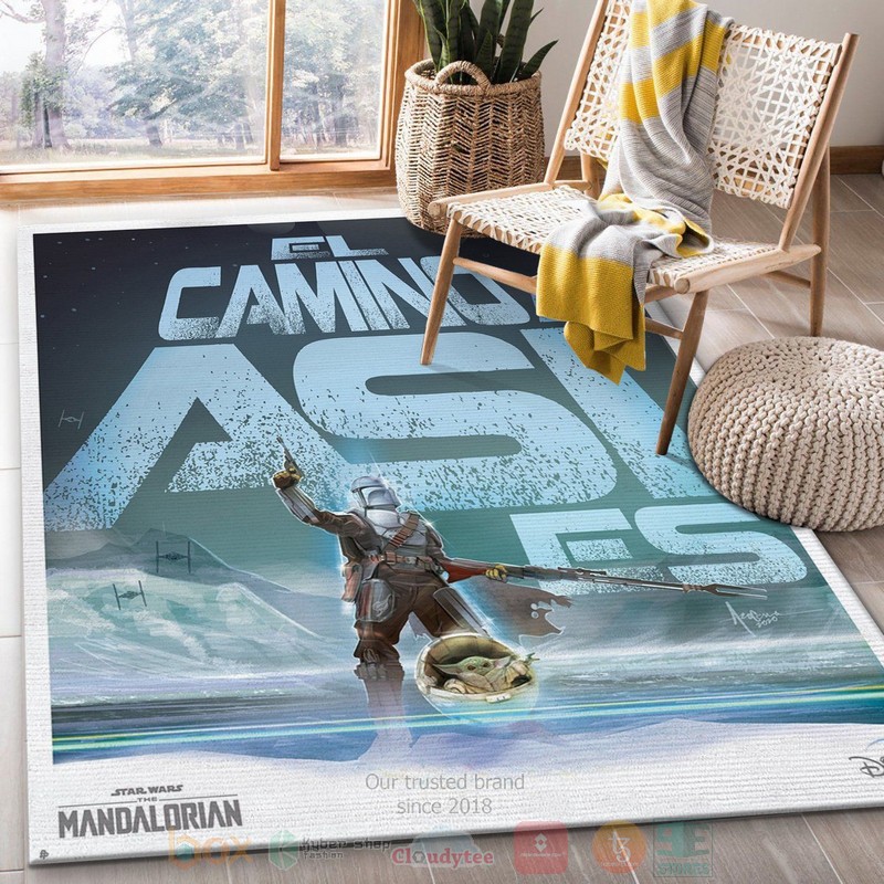 Mandalorian Baby Yoda Christmas Area Rugs 1