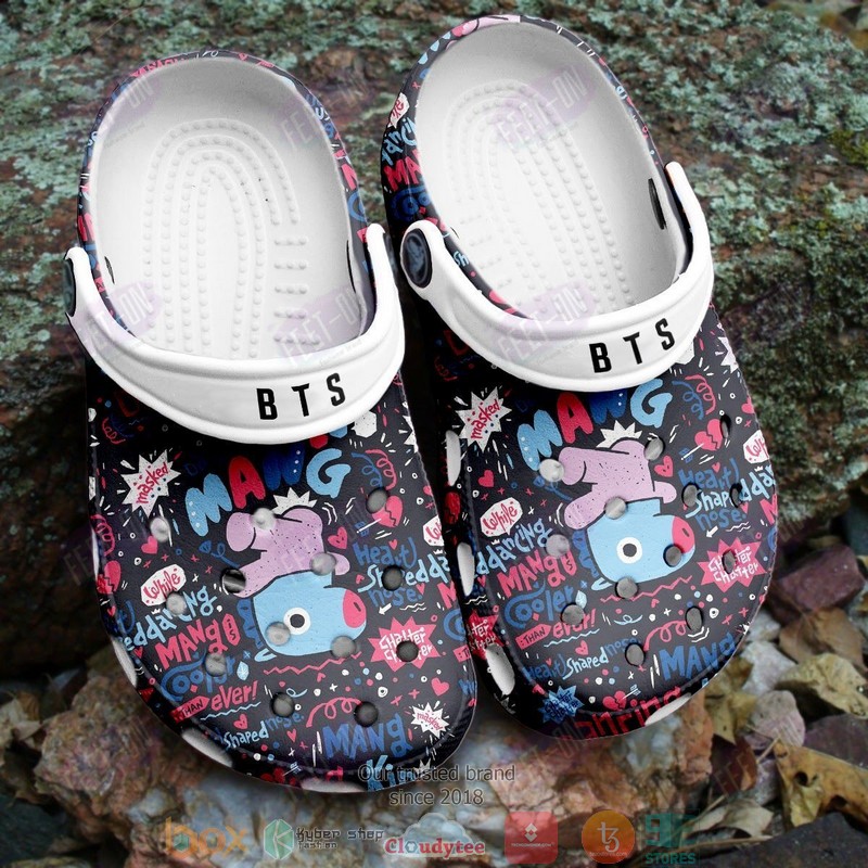Mang BT21 BTS black crocs crocband clog