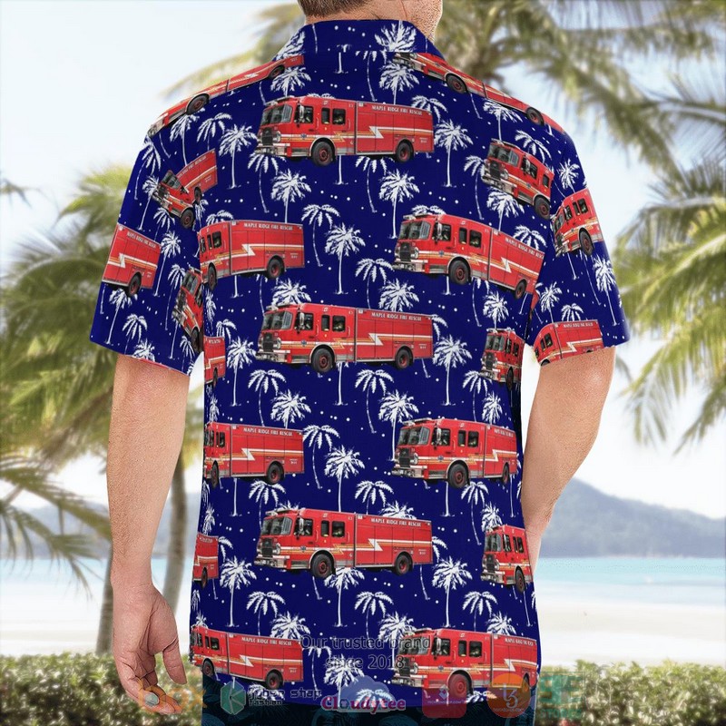 NEW Maple Ridge Fire Department British Columbia Fire Engine Hawaii Shirt word3