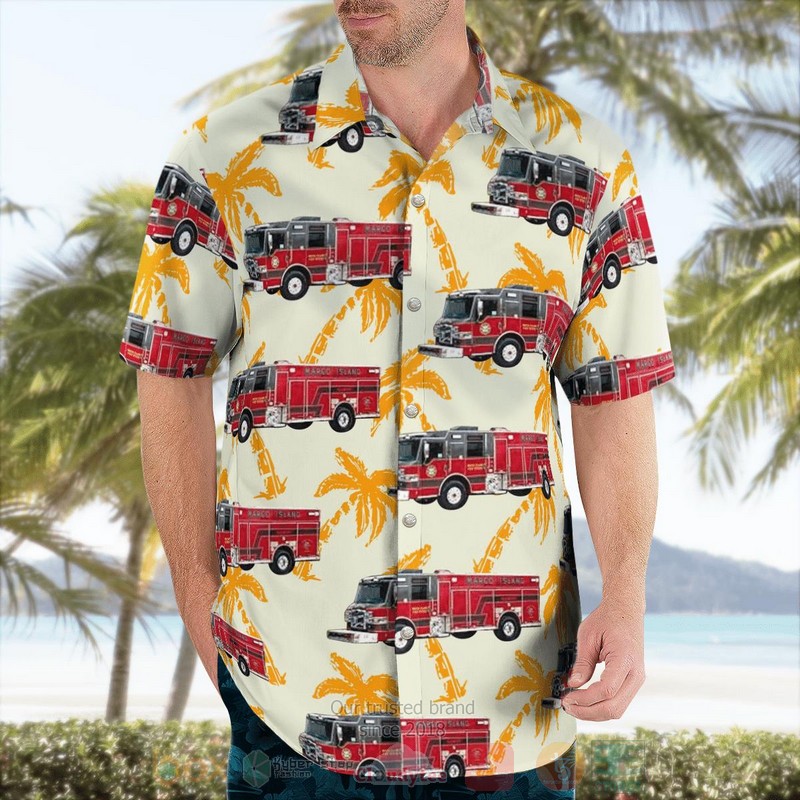 BEST Marco Island, Collier County, Florida, Marco Island Fire Rescue 3D Aloha Shirt word1