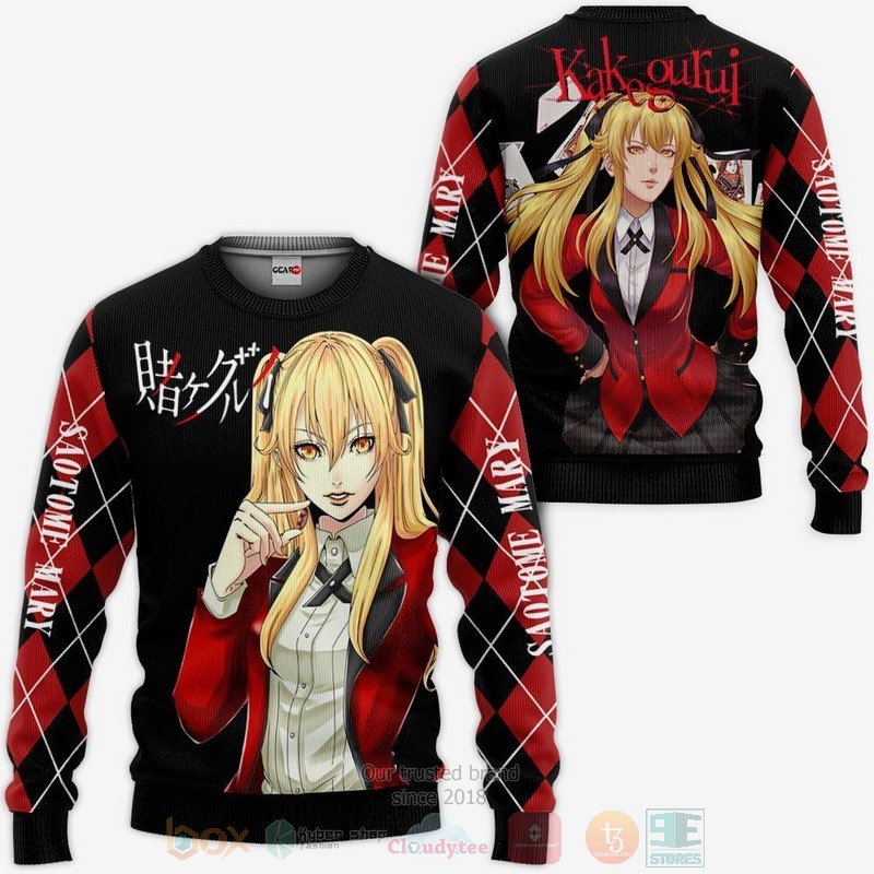 BEST Anime Mary Saotome Kakegurui All Over Print Hoodie-Bomber Jacket 2 Mary Saotome Kakegurui Anime 3D Hoodie Bomber Jacket 1