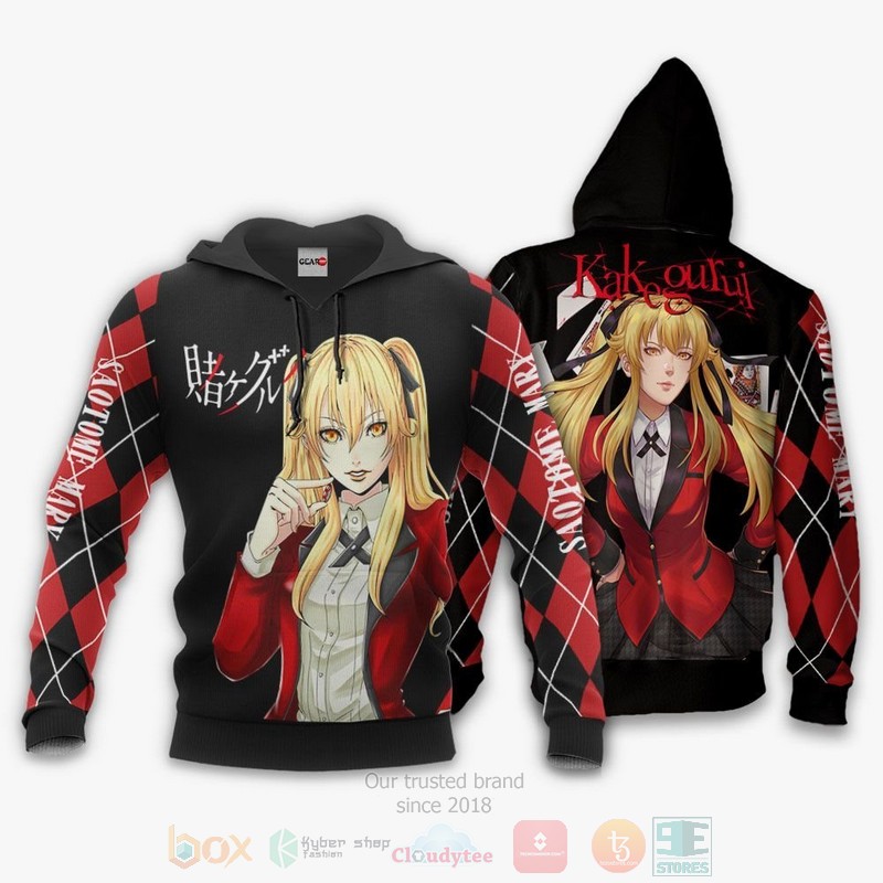 BEST Anime Mary Saotome Kakegurui All Over Print Hoodie-Bomber Jacket 3 Mary Saotome Kakegurui Anime 3D Hoodie Bomber Jacket 1 2