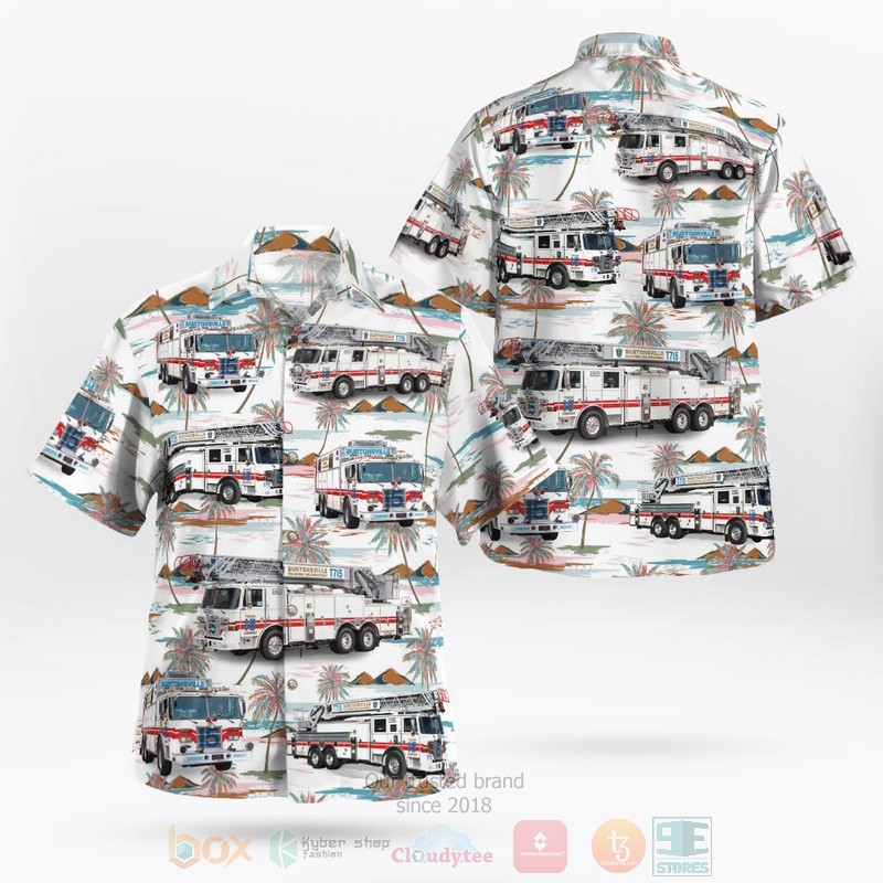BEST Maryland, Burtonsville Volunteer Fire Department 3D Aloha Shirt word3