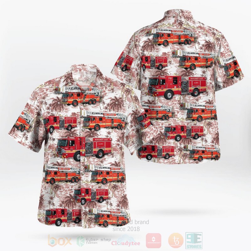 Maryland Montgomery County Fire and Rescue Service Hawaiian Shirt