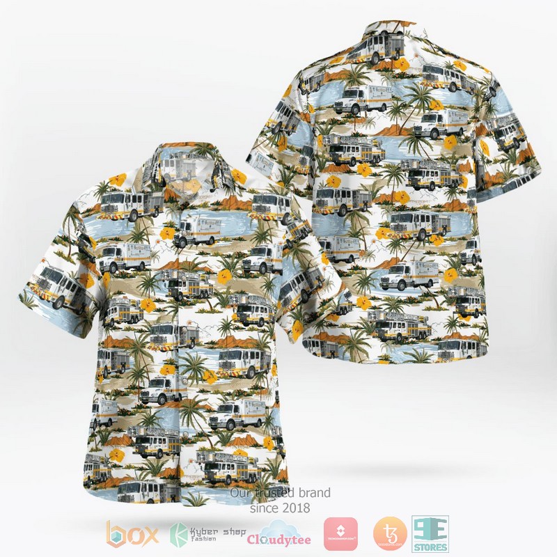 Maryland South Glen Burnie Fire Company Station 26 Hawaiian Shirt word1