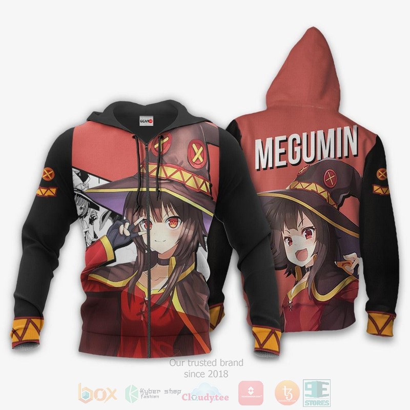 BEST Anime Megumin KonoSuba All Over Print Hoodie-Bomber Jacket 1 Megumin KonoSuba Anime 3D Hoodie Bomber Jacket