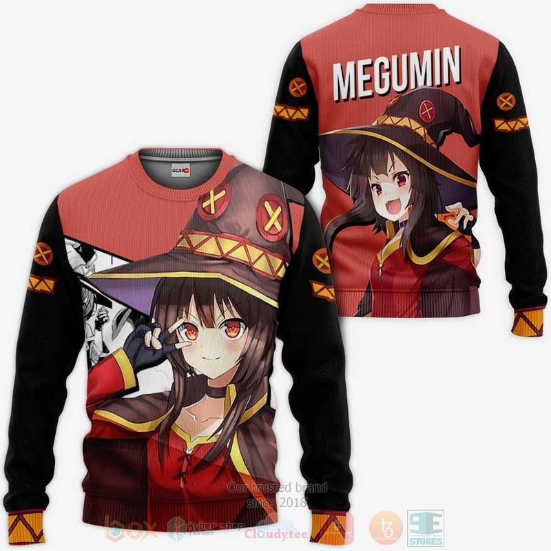 BEST Anime Megumin KonoSuba All Over Print Hoodie-Bomber Jacket 2 Megumin KonoSuba Anime 3D Hoodie Bomber Jacket 1