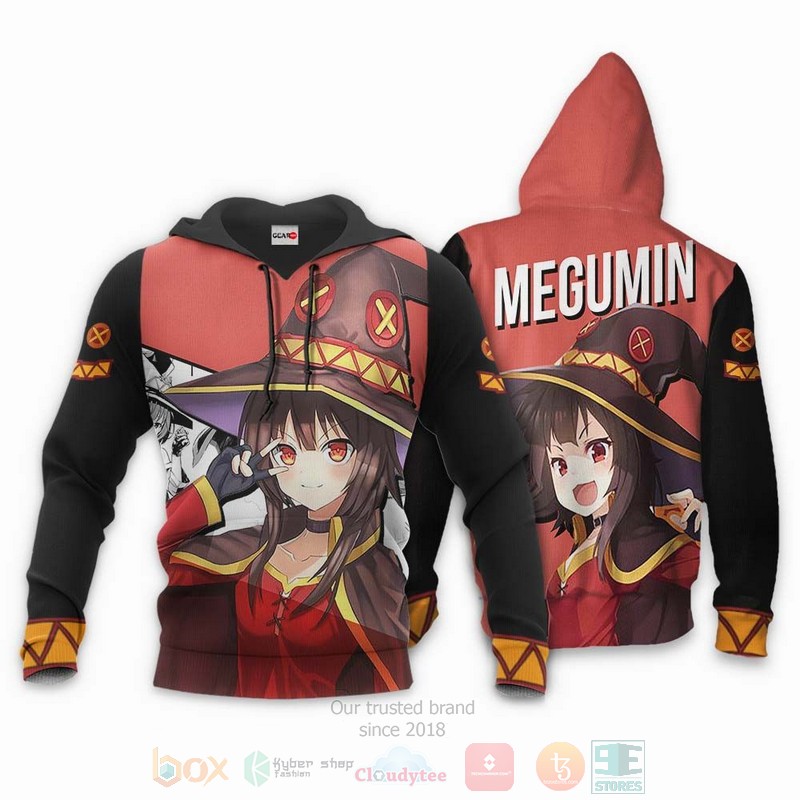 BEST Anime Megumin KonoSuba All Over Print Hoodie-Bomber Jacket 3 Megumin KonoSuba Anime 3D Hoodie Bomber Jacket 1 2