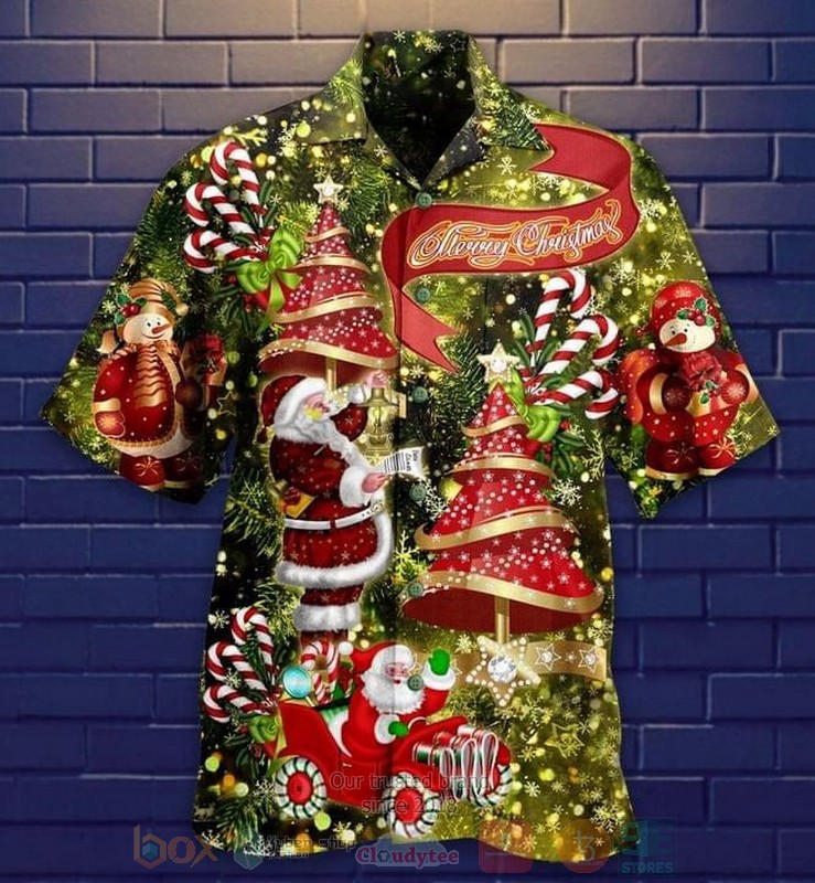 Merry Christmas Santa Short Sleeve Hawaiian Shirt