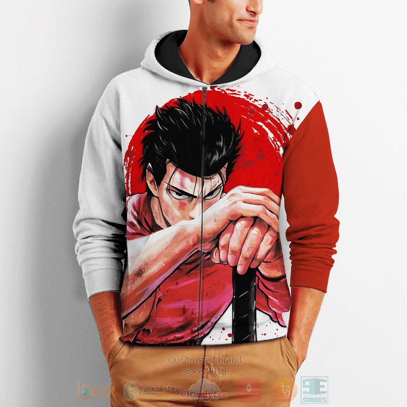 Metal Bat One Punch Man Anime Costume 3D Zip Hoodie 1