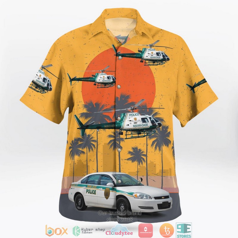 Miami-Dade County Florida Miami-Dade Police Department Patrol 718A And Eurocopter AS 350B-3 Ecureuil 3D Hawaii Shirt 3 Miami Dade County Florida Miami Dade Police Department Patrol 718A And Eurocopter AS 350B 3 Ecureuil 3D Hawaii Shirt 1 2