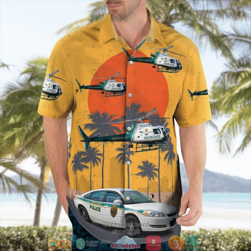 Miami-Dade County Florida Miami-Dade Police Department Patrol 718A And Eurocopter AS 350B-3 Ecureuil 3D Hawaii Shirt 4 Miami Dade County Florida Miami Dade Police Department Patrol 718A And Eurocopter AS 350B 3 Ecureuil 3D Hawaii Shirt 1 2 3
