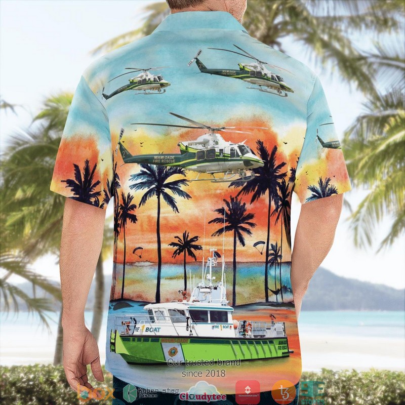 Miami-Dade Fire Rescue Boat & Bell 412EP 3D Hawaii Shirt 2 Miami Dade Fire Rescue Boat Bell 412EP 3D Hawaii Shirt 1