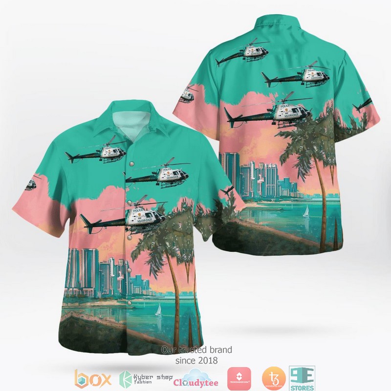 Miami Dade Police Eurocopter AS 350B 3 Ecureuil Hawaii 3D Shirt