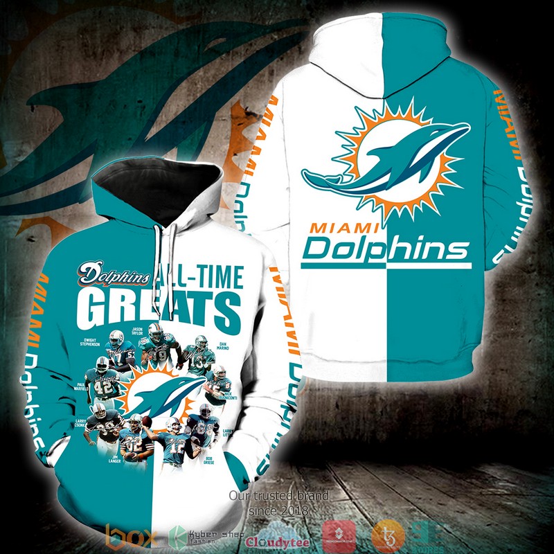 Miami Dolphins All Time Greats 3D Full All Over Print Shirt hoodie