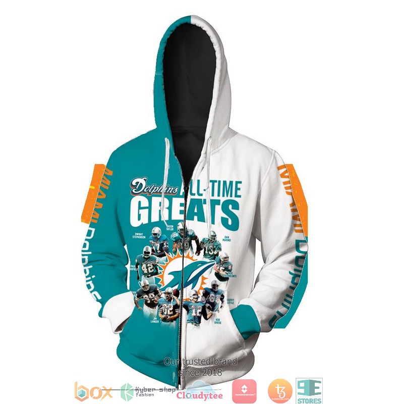 Miami Dolphins All Time Greats 3D Full All Over Print Shirt hoodie 1 2 3 4 5 6 7 8