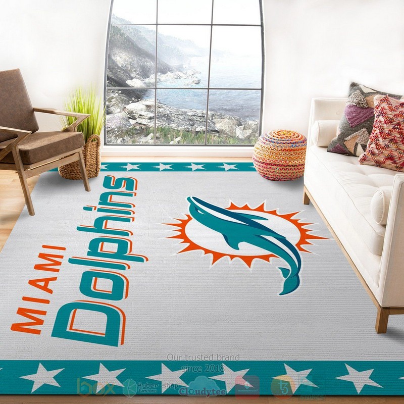 Miami Dolphins Banner NFL Logo For Us Area Rugs 1
