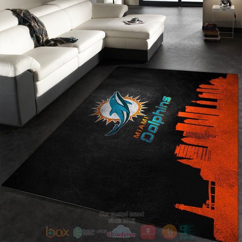 Miami Dolphins Skyline NFL Area Rugs