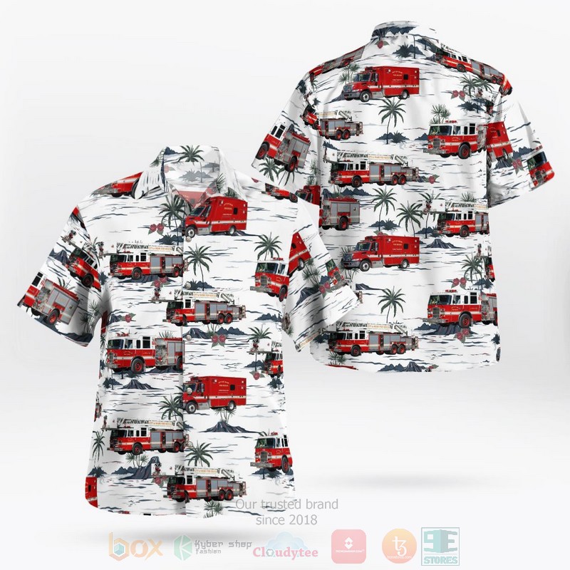 BEST Miami, Florida, City of Miami Department Fire-Rescue 3D Aloha Shirt word3