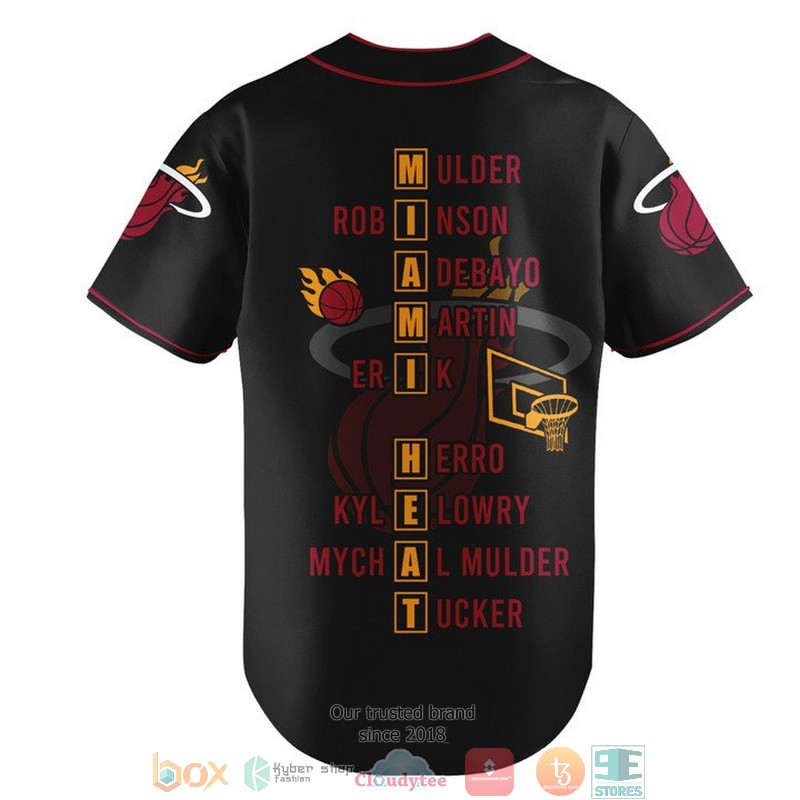 NEW Miami Heat Players name Black Baseball Shirt 3 NEW Miami Heat Players name Black Baseball Shirt word3