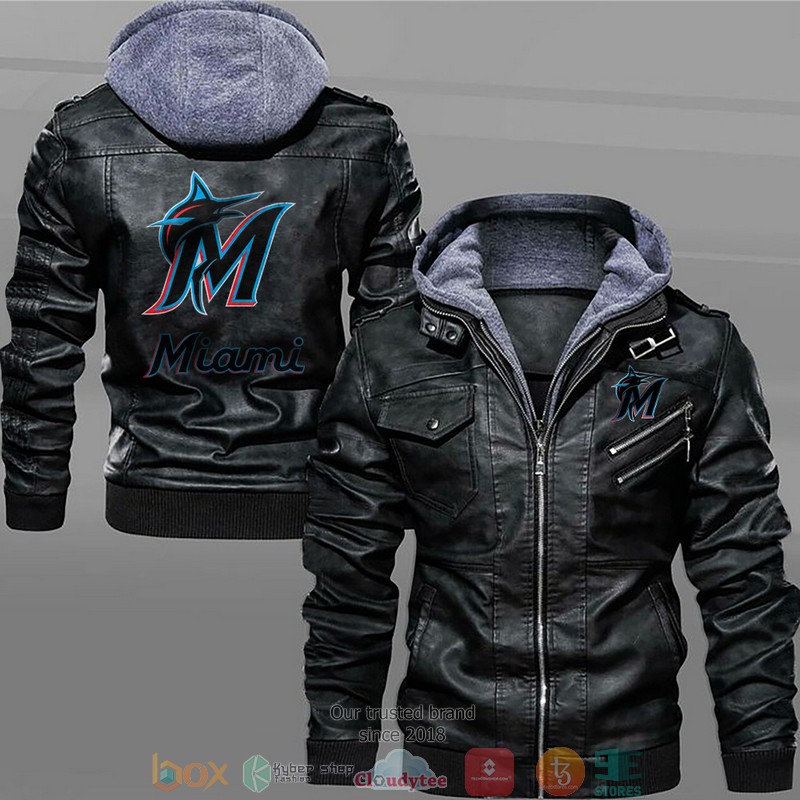 Miami Marlins Black Brown Leather Jacket 4 Miami Marlins Black Brown Leather Jacket