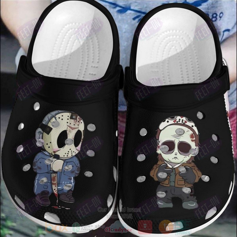 BEST Michael Myers and Jason Voorhees Chipi Crocs Crocband Shoes 2 Michael Myers and Jason Voorhees Chipi Crocband Crocs Clog Shoes