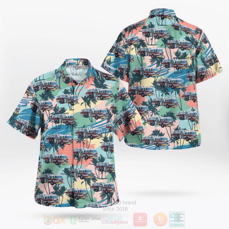 Michigan City of Saginaw Fire Department Hawaiian Shirt