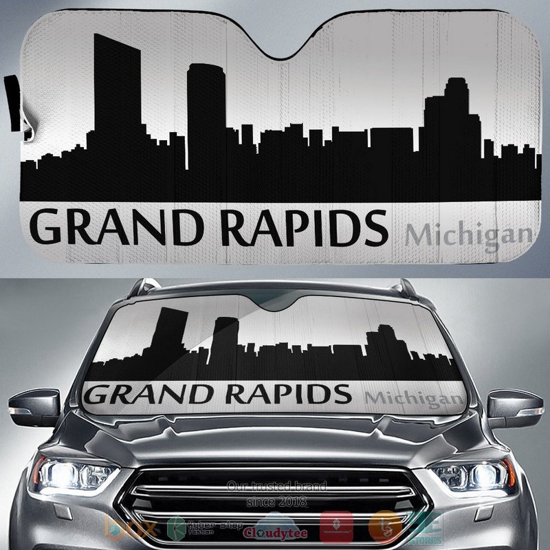 Michigan Grand Rapids Skyline Car Sunshade