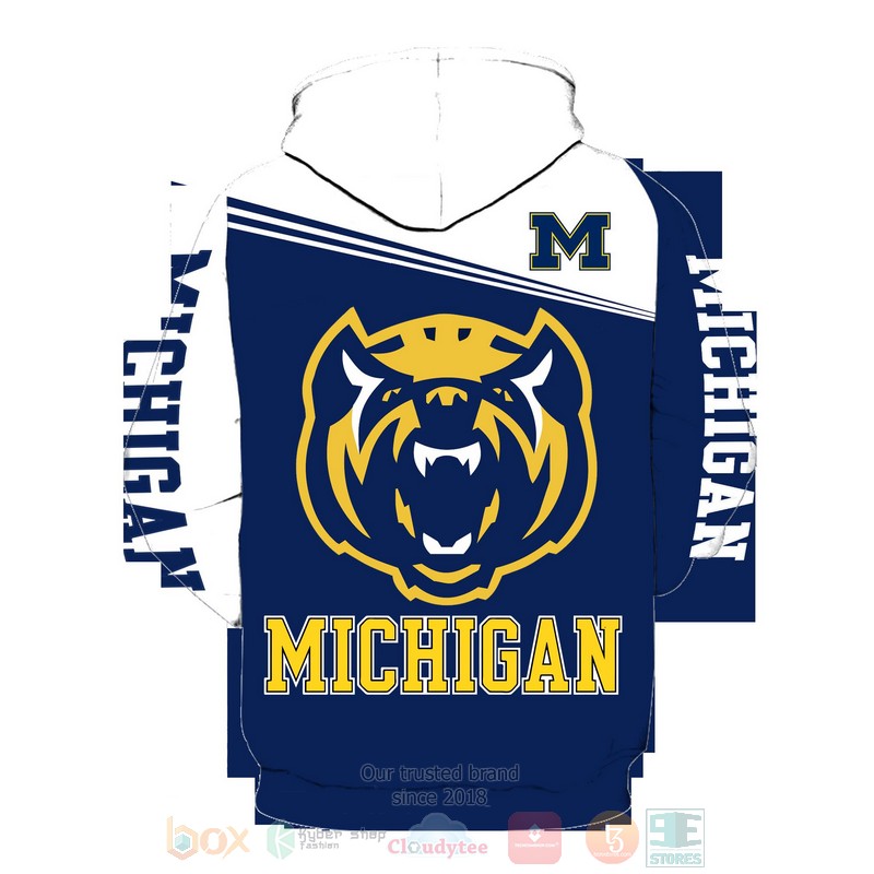 Michigan Wolverines NCAA 3D Hoodie Shirt 1 2 3 4 5 6 7 8
