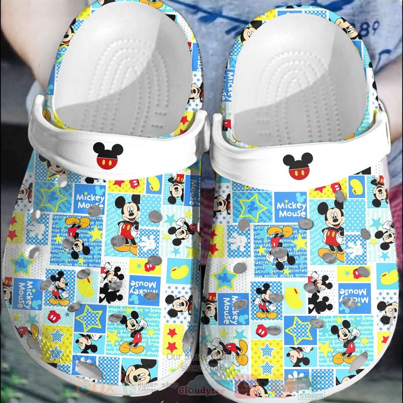 Mickey Mouse Blue White Crocband Crocs Clog Shoes