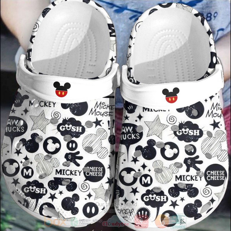 BEST Mickey Mouse Gosh Cheese Crocs Crocband Shoes 1 Mickey Mouse Gosh Cheese Crocband Crocs Clog Shoes