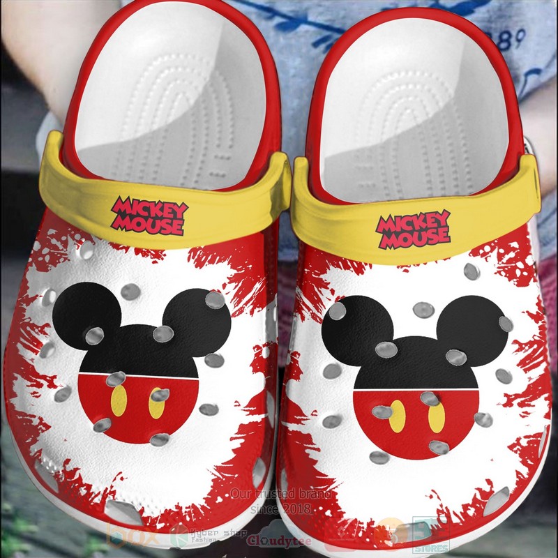 Mickey Mouse Red White Crocband Crocs Clog Shoes