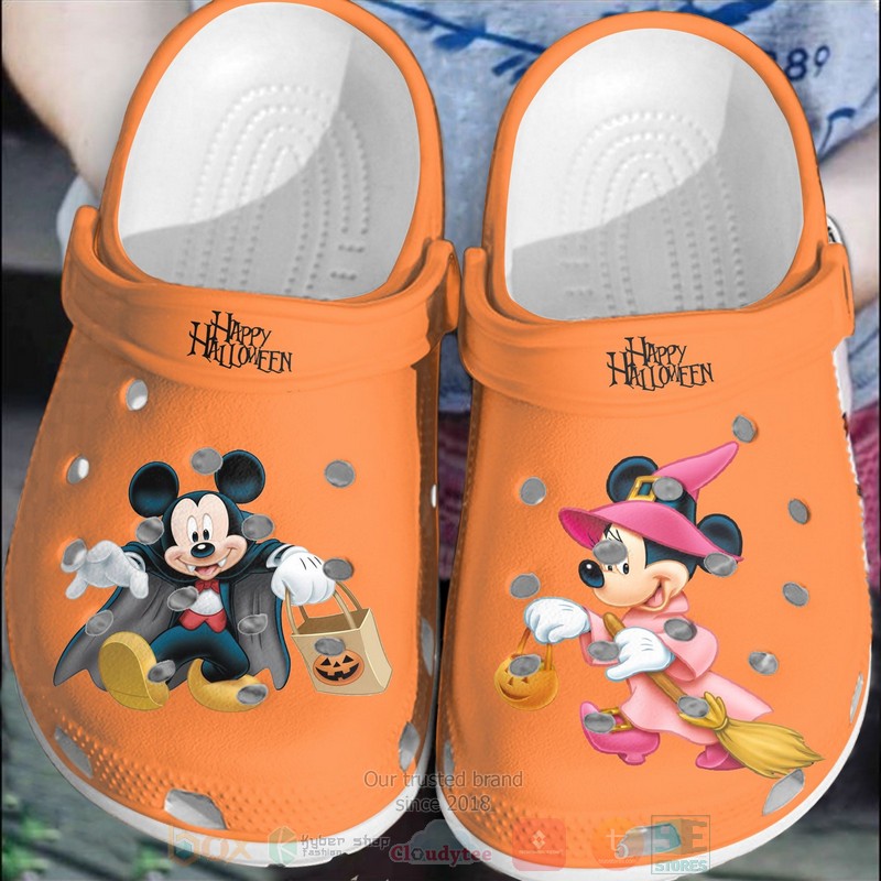 Mickey Mouse and Minnie Mouse Happy Halloween Crocband Crocs Clog Shoes