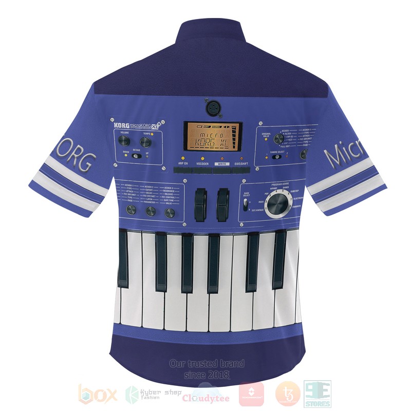 BEST MicroKorg XL Blue 3D Aloha Shirt 3 MicroKorg XL Blue Hawaiian Shirt 1 2