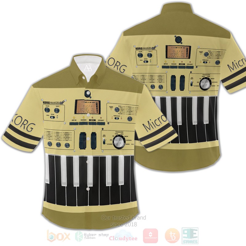 MicroKorg XL Olive Color Hawaiian Shirt 1 2 3