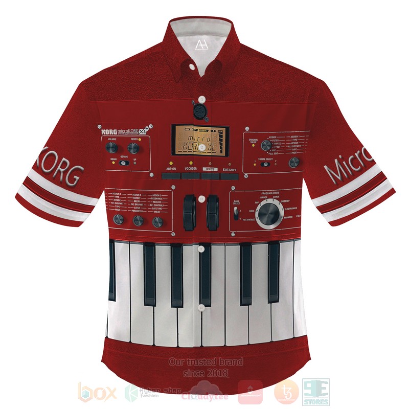 BEST MicroKorg XL Red 3D Aloha Shirt 1 MicroKorg XL Red Hawaiian Shirt