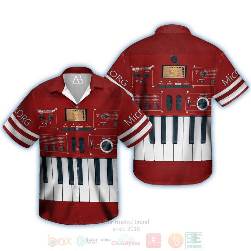 BEST MicroKorg XL Red 3D Aloha Shirt 4 MicroKorg XL Red Hawaiian Shirt 1 2 3